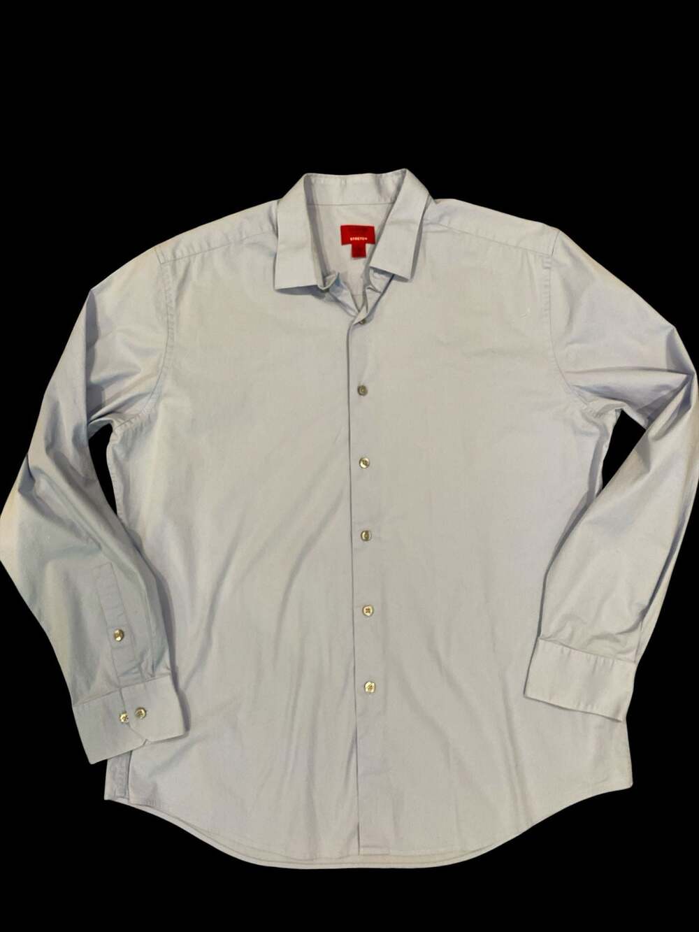 Alfani Slim Fit Stretch Dress Shirt Light Blue Size L 16-16.5 34-35 Like New